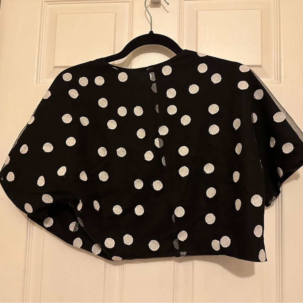 Elegant Black and White Polka Dot Dress - Picture 16 of 16